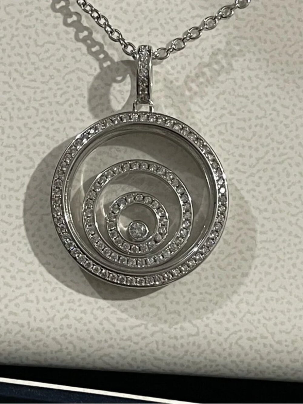 Chopard 18k White Gold Diamond Spiral Pendant Necklace - Picture 3 of 4